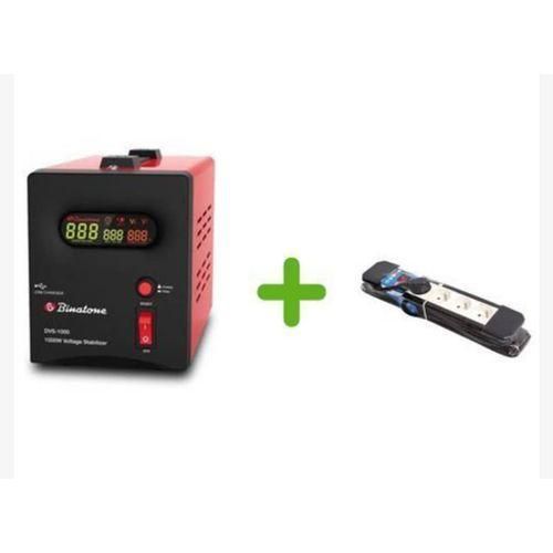 Binatone Stabilisateur De Tension + rallonge - DVS-2000 - Rouge Noir