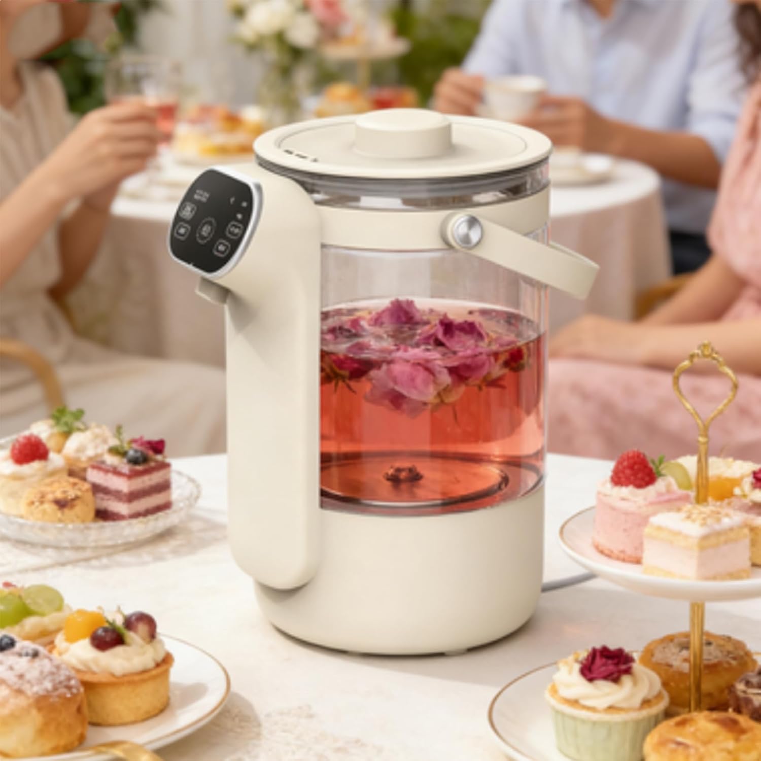 Bouilloire électrique portable en verre borosilicate de 3,0 L avec contrôle numérique de la température-1
