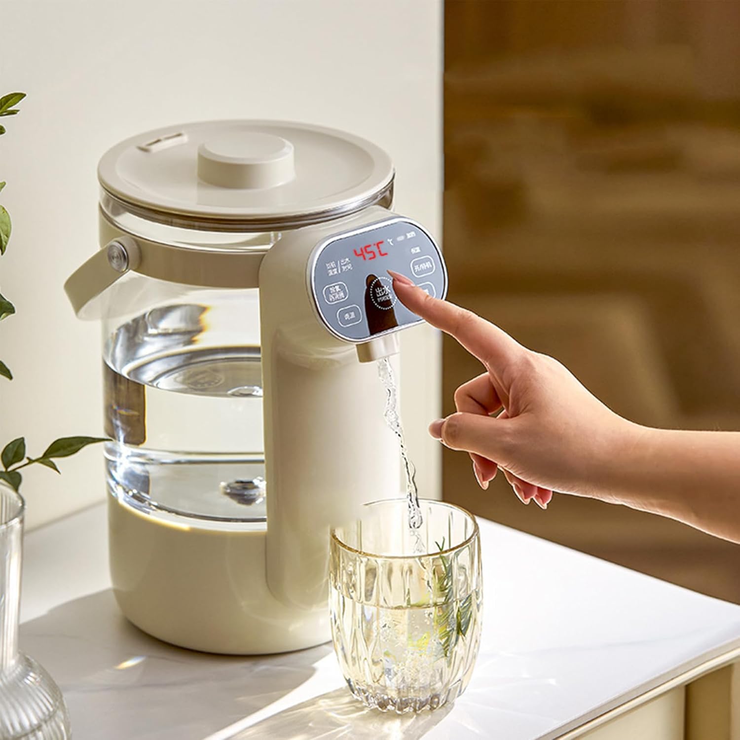 Bouilloire électrique portable en verre borosilicate de 3,0 L avec contrôle numérique de la température