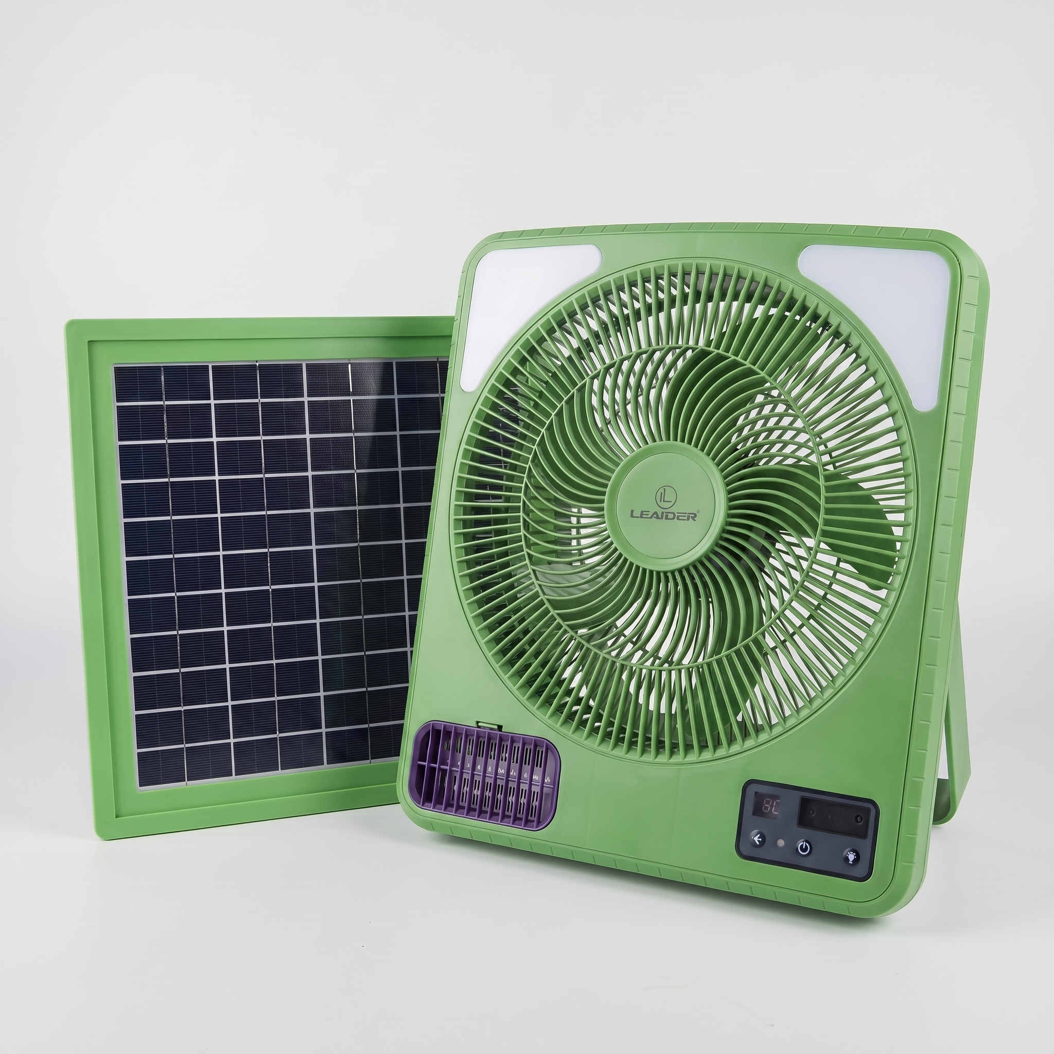 Grand Ventilateur Rechargeable Solaire Au Sol - Panneau solaire offert - Anti moustique - 12h-24h autonomie-2