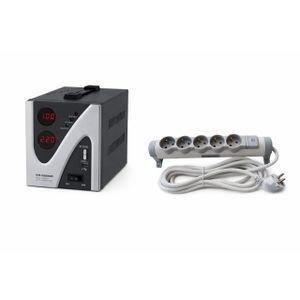 Leadder Stabilisateur De Tension + rallonge - VR-2000 - Rouge Noir
