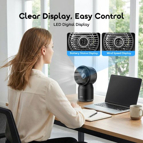 Oraimo Mini Ventilateur SmartHandheldfan 2 Noir - Portable avec base lumineuse 3 En 1 - Ventilateur De Cérémonie-1
