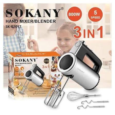 Sokany Batteur électrique 5 vitesses - 800W + Turbo - Œufs Fouet pour Gâteaux