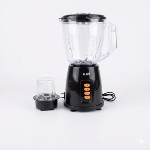 Ilux Blender & Broyeur Incassable - 2 En 1- LX-208 - 300 W - Bol 1.8 L - Noir