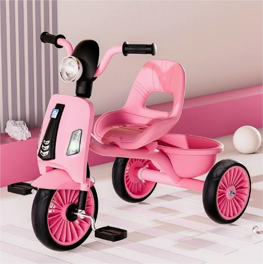 Vélo Tricycle pour enfants 1 à 5 ans Avec musique et lumière – Rose