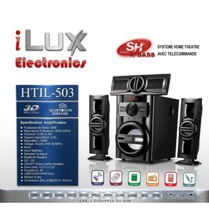 Ilux Mini Chaine 3 Baffes 1 Woofer 3.1 - HTIL-503- USB - Bluetooth - FM-1