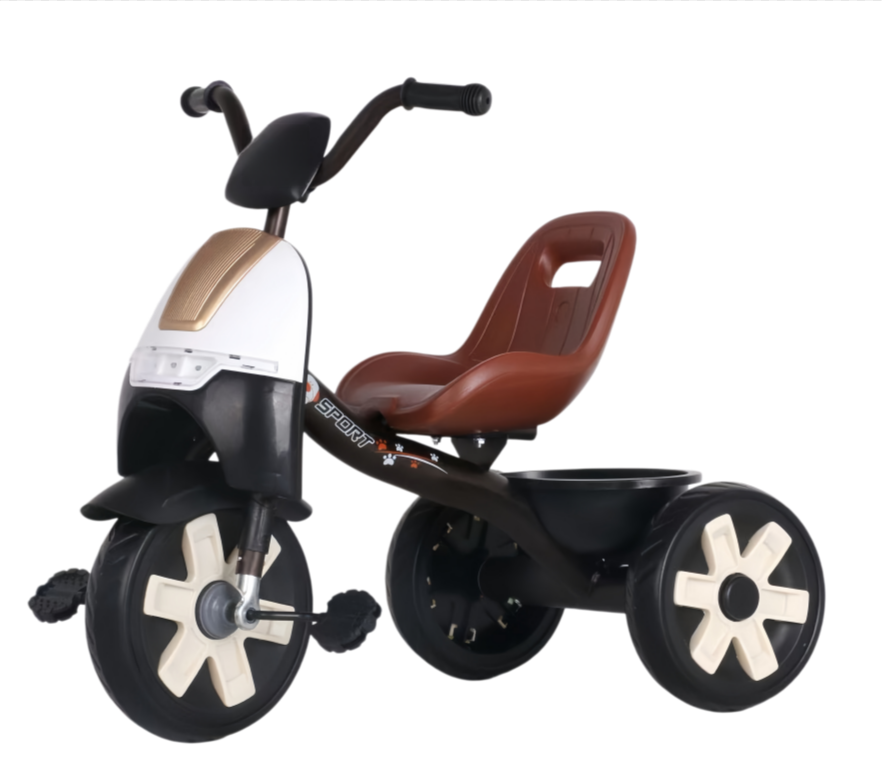 Vélo Tricycle pour bébé à 3 roues/vélo pour enfants - Musique et son– Marron