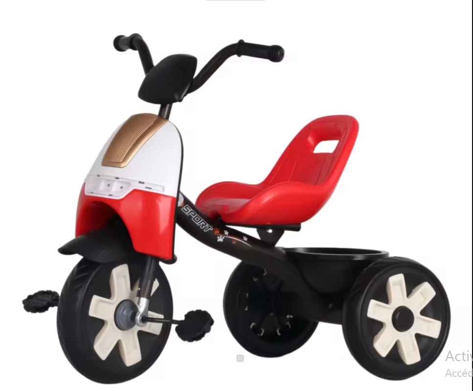Vélo Tricycle pour bébé à 3 roues/vélo pour enfants – Musique et son - Rouge