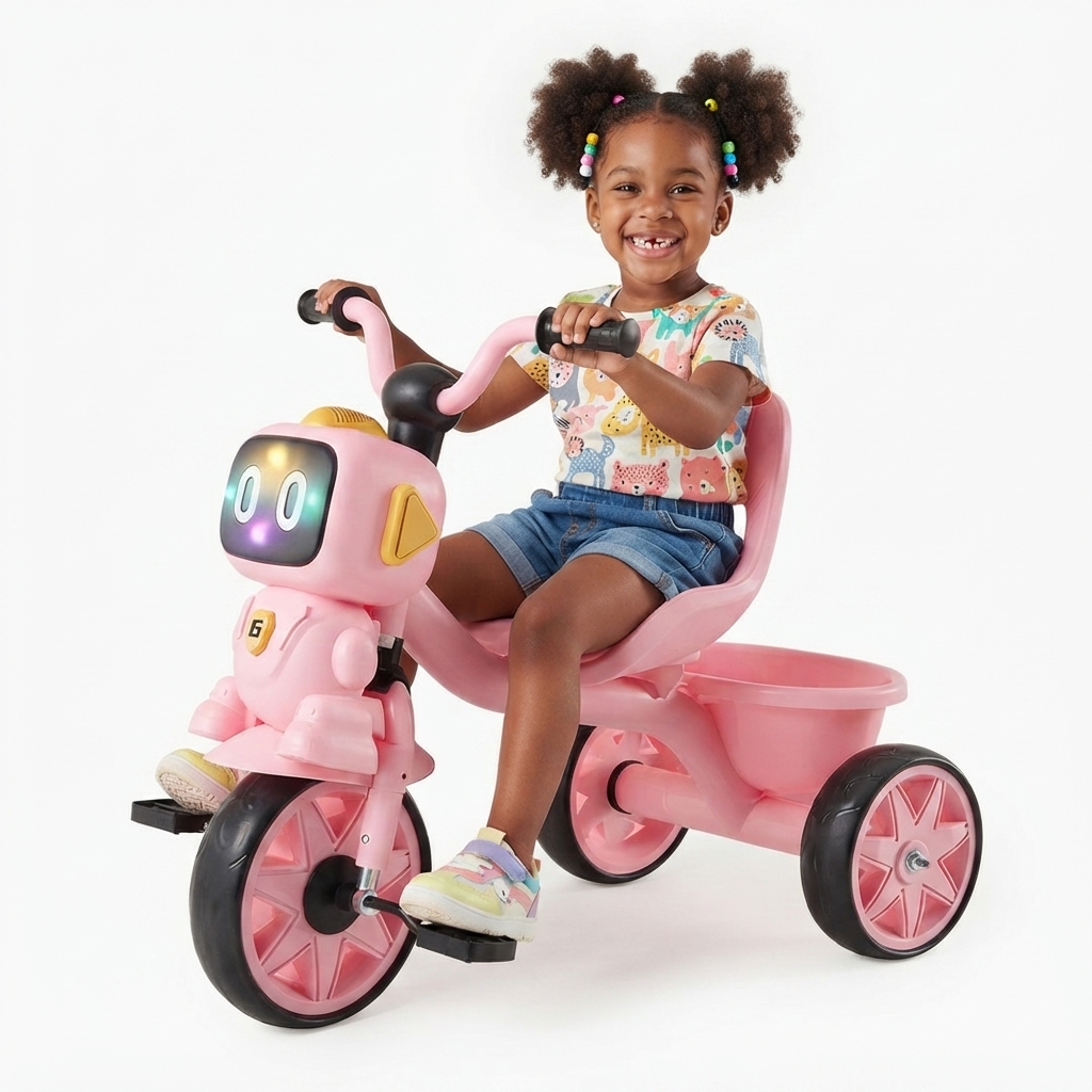 Vélo Tricycle pour enfants 1 à 5 ans Avec musique et lumière – Rose