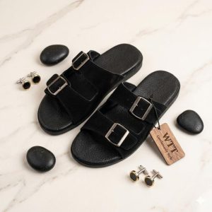 Sandales Black Leather & Suede – L'Alliance du Cuir et du Daim