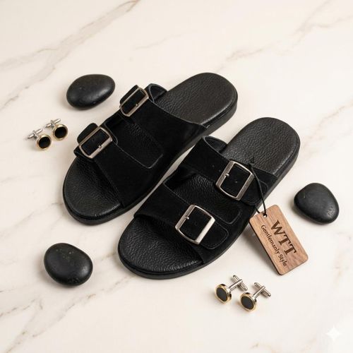 Sandales Black Leather & Suede – L'Alliance du Cuir et du Daim