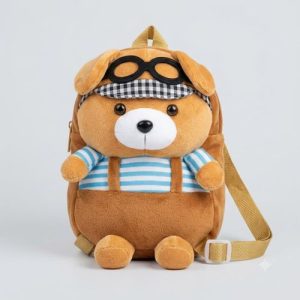 Sac à dos en peluche pour enfant maternelle-multicolore