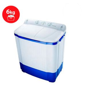 Nasco Machine à Laver - Semi automatique - 6Kg - 2000 W- NASTT-B60FL - Blanc / Bleu - Garantie 6 Mois