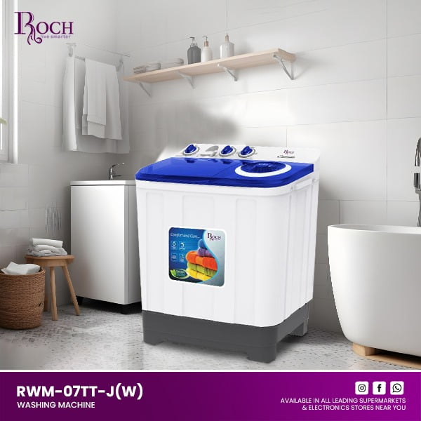 Roch Machine à Laver – Semi Auto/ 7Kg – Deux Compartiments