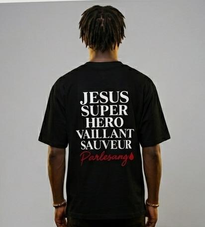 T-shirt Oversize « Jésus Sauveur » – 100% Coton Premium