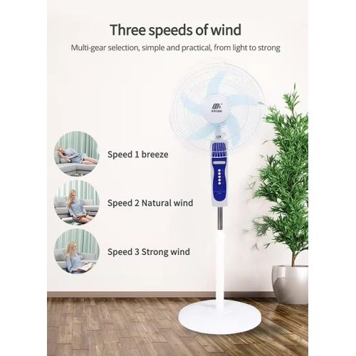 Oscar Ventilateur Rechargeable A Pied 18 Pouces Ultra Solide Avec Télécommande (OSC-300A18) - Blanc - Garantie 12 Mois-3
