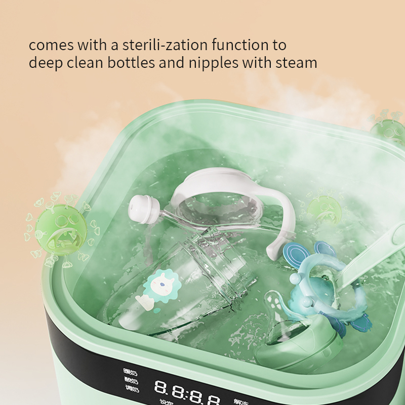Stérilisateur de biberons Lifelong Baby - Chauffe-biberon sans BPA - Stérilisateur pour bébés - Kit de voyage pour nouveau-né (4 biberons) - Stérilisation des biberons - Rose-1