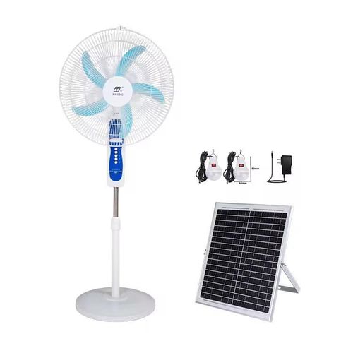 Ventilateur Solaire Rechargeable avec Panneau Solaire + 2 Ampoules LED – Énergie Propre et Éclairage Inclus (Copie)