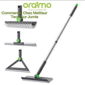Oraimo Balaie 4 En 1 FlexClean Set Nettoyage Multifonction - Balais Nettoie Brosse Et Grattage - Raclette-Verre