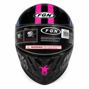 Casque de Moto Intégral pour Adulte Très Solide et résiste aux chocs - Noir avec trait rose