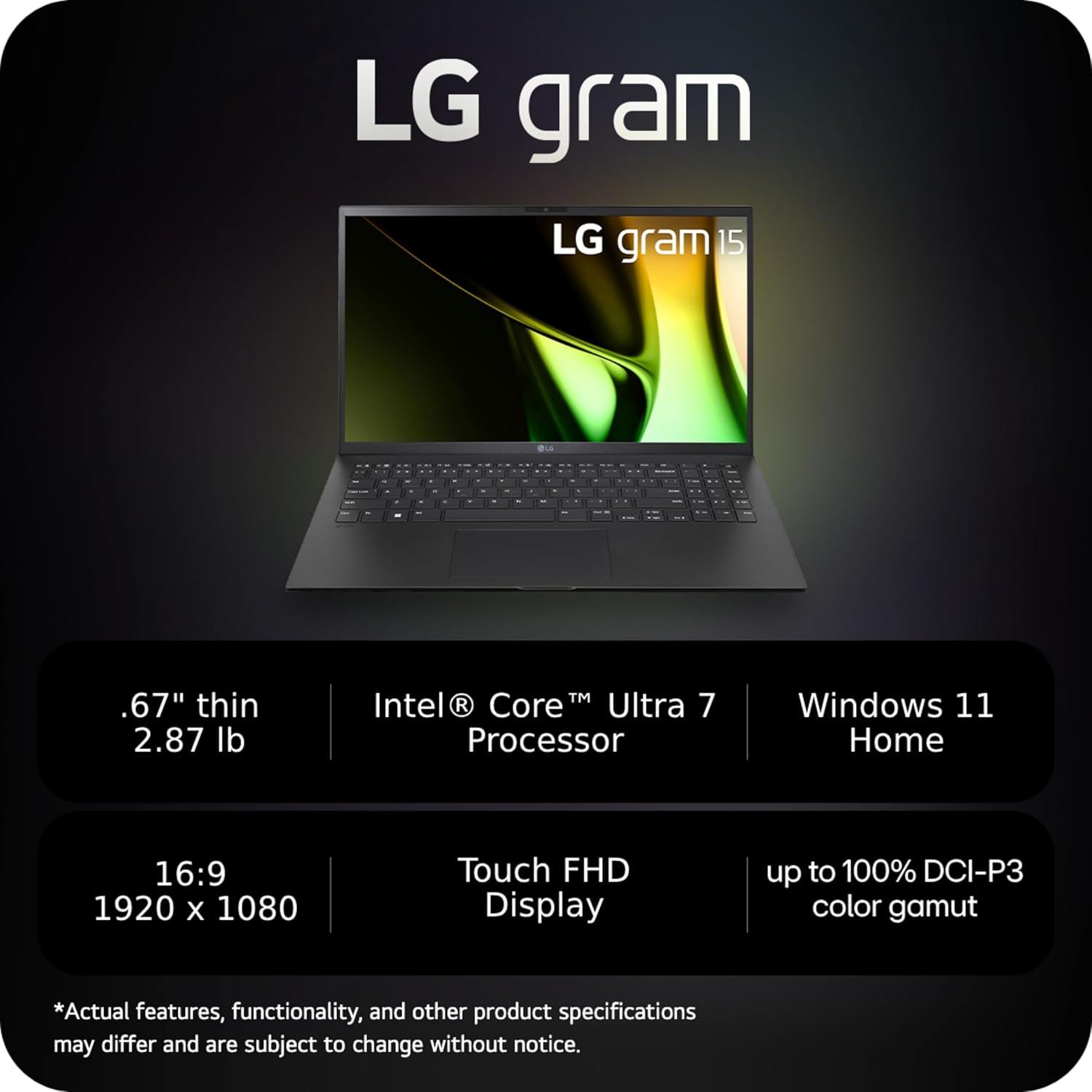 LG gram 15-inch Lightweight Laptop (2025)