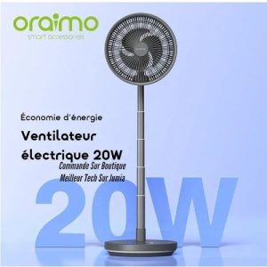 Oraimo Ventilateur Rechargeable PowerTurbo Telecommandé - pliable portable 4000 mAh - Economique 20W