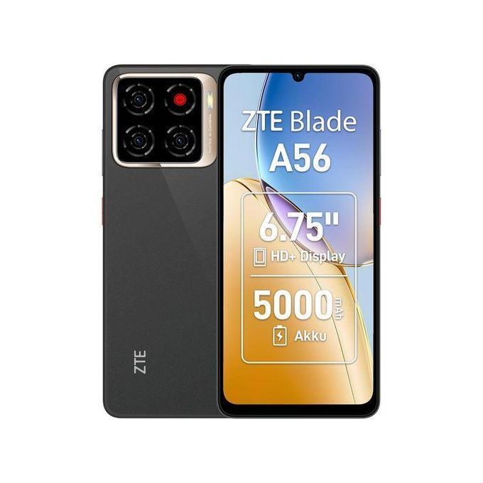 Smartphone ZTE Blade A56 – 128 Go, 12 Go RAM (4+8), Noir | Rapport Qualité-Prix Imbattable