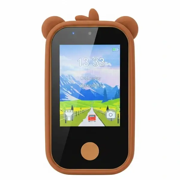 Téléphone éducatif pour enfants avec double caméra et jeux intégrés – Animal – 2025920919 – Marron