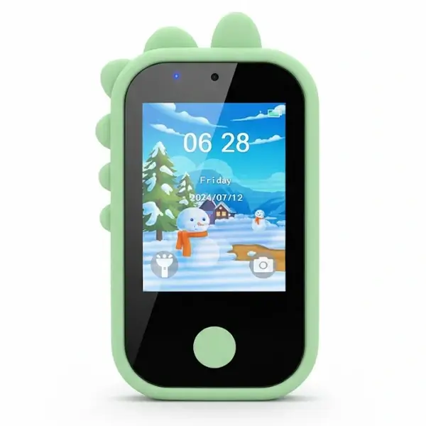 Téléphone éducatif pour enfants avec double caméra et jeux intégrés – Animal – 2025920919 – Vert