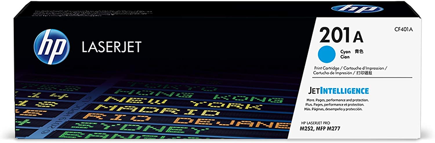 HP 201A CF401A Toner Cyan Authentique pour HP Color LaserJet Pro M252 / M274 / M277