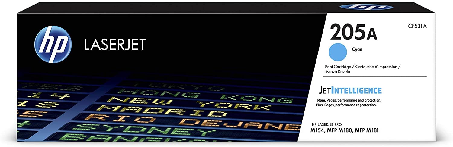 HP 205A CF531A Toner Cyan Authentique pour HP Color LaserJet Pro M180 / M181