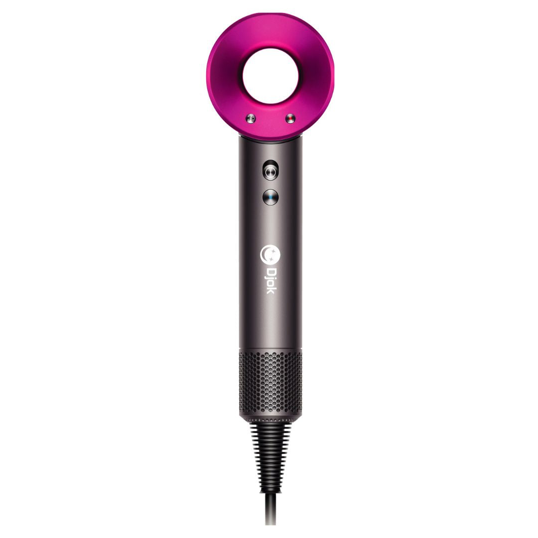 DJOK AirPro S01 – Sèche-Cheveux Ionique Sans Balais 1600W | Moteur 110 000 tr/min | Ultra Léger & Compact | 3 Vitesses – 4 Températures | Rouge Carmin / Violet Intense