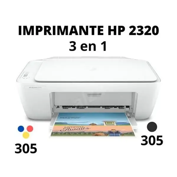 Imprimante multifonctions HP tout-en-un DeskJet 2320 – Impression – Photocopie – Numérisation avec câble USB – Recto-verso – Manuel
