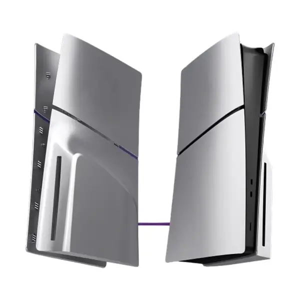 Coque de remplacement pour la PS5 Slim Édition – Façades et plaques arrière – Compatible uniquement avec la PS5 Slim version disque – Argent – GP-529