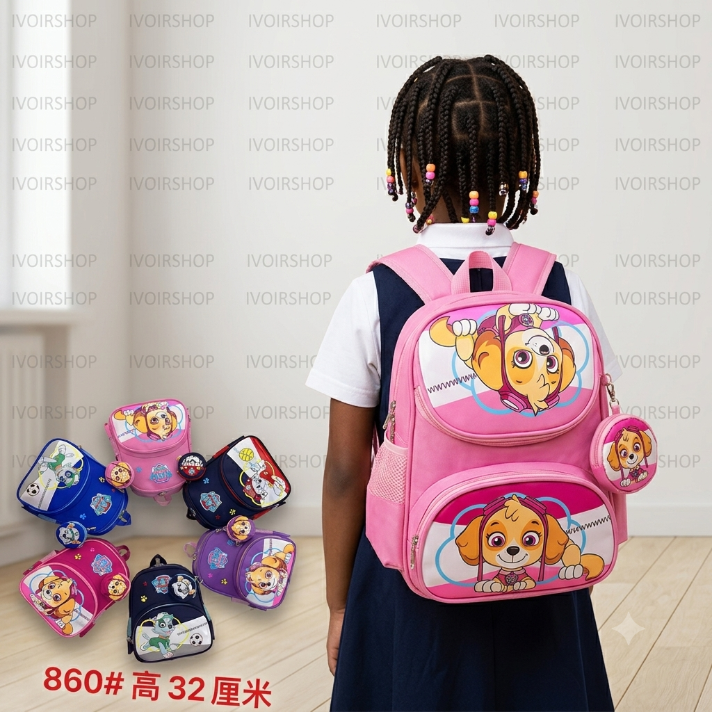 Sac à dos pour enfant de la maternelle au CP1-CP2 - paw patrol rose