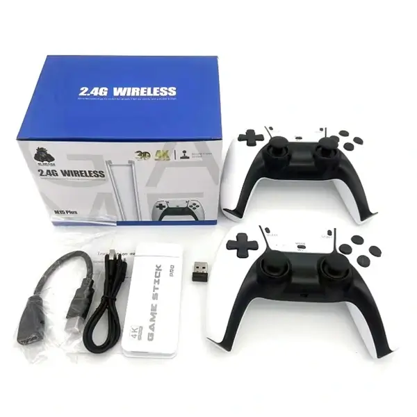 Console de jeu vidéo rétro M15 – 2 manettes sans fil – sortie HDMI – plus de 21000 Jeux 3D – Gamestick