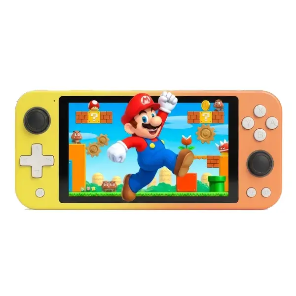 Ola Switch Lite – Console rétro portable avec +15.000 jeux intégrés – Jaune/Orange