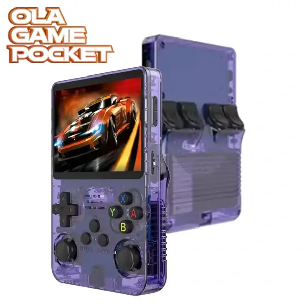 Ola Game Pocket – +15.000 Jeux – écran 3,5″ HD – Game Boy – Console rétro portable multi-émulateurs – OLA-GPKT36S – Violet Transparent