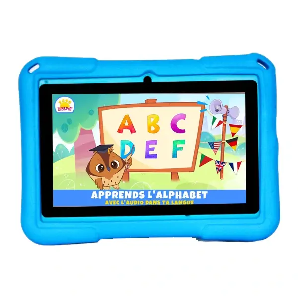 Kidy Clips Tab – Tablette éducative – 2Go/32Go – écran 7″ – Wifi – 2 Caméras – Jeux et apps – Stickers Personnalisables – Bleu
