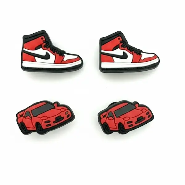 Stickers – Pack de 4 pour garçon – Pour la Tablette Kidy Clips Tab – 2 chaussure + 2 voitures rouge