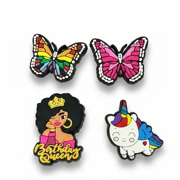 Pack de 4 stickers pour fille – 2 papillons + 1 fille + 1 licorne – Pour la Tablette Kidy Clips Tab