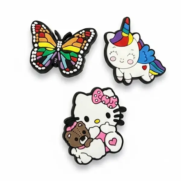 Pack de 3 stickers pour fille –  1 papillon + 1 licorne + 1 Kitty – Pour la Tablette Kidy Clips Tab