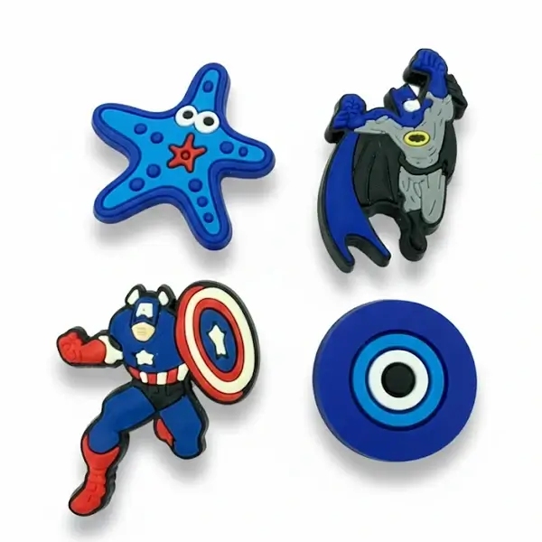 Pack de 4 stickers garçon pour la Tablette Kidy Clips Tab – 2 supers héros + 1 étoile bleue + 1 œil bleu