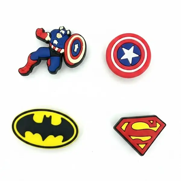 Stickers – Pack de 4 pour garçon – Pour la Tablette Kidy Clips Tab – 2 boucliers super héro + 1 super héro + 1 œil rouge