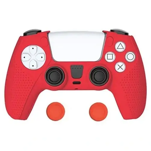 Coque de protection de manette PS5 Dobe – Silicone – TP5-0559 – Rouge