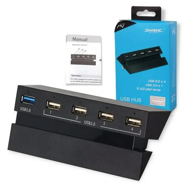 Hub USB Dobe de 2 à 5 pour Console PS4