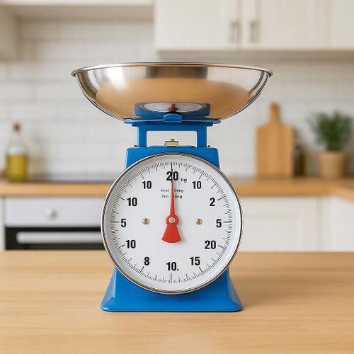 Balance mécanique de cuisine - capacité 20kg couleur bleu