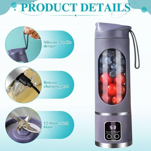 Blender portable pour smoothies à emporter, mixeur à jus personnel 450 ml - Beige-1