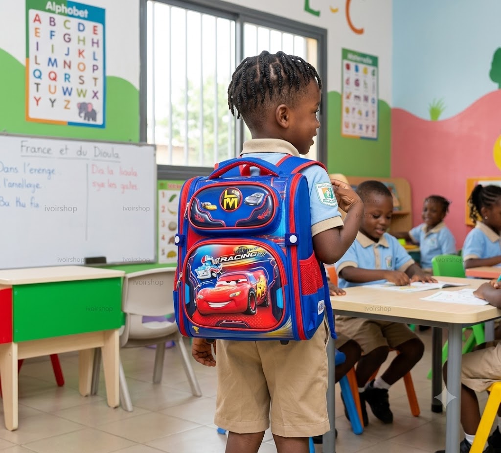 Cartable/Sac à dos pour enfant de la maternelle - Car bleu/rouge