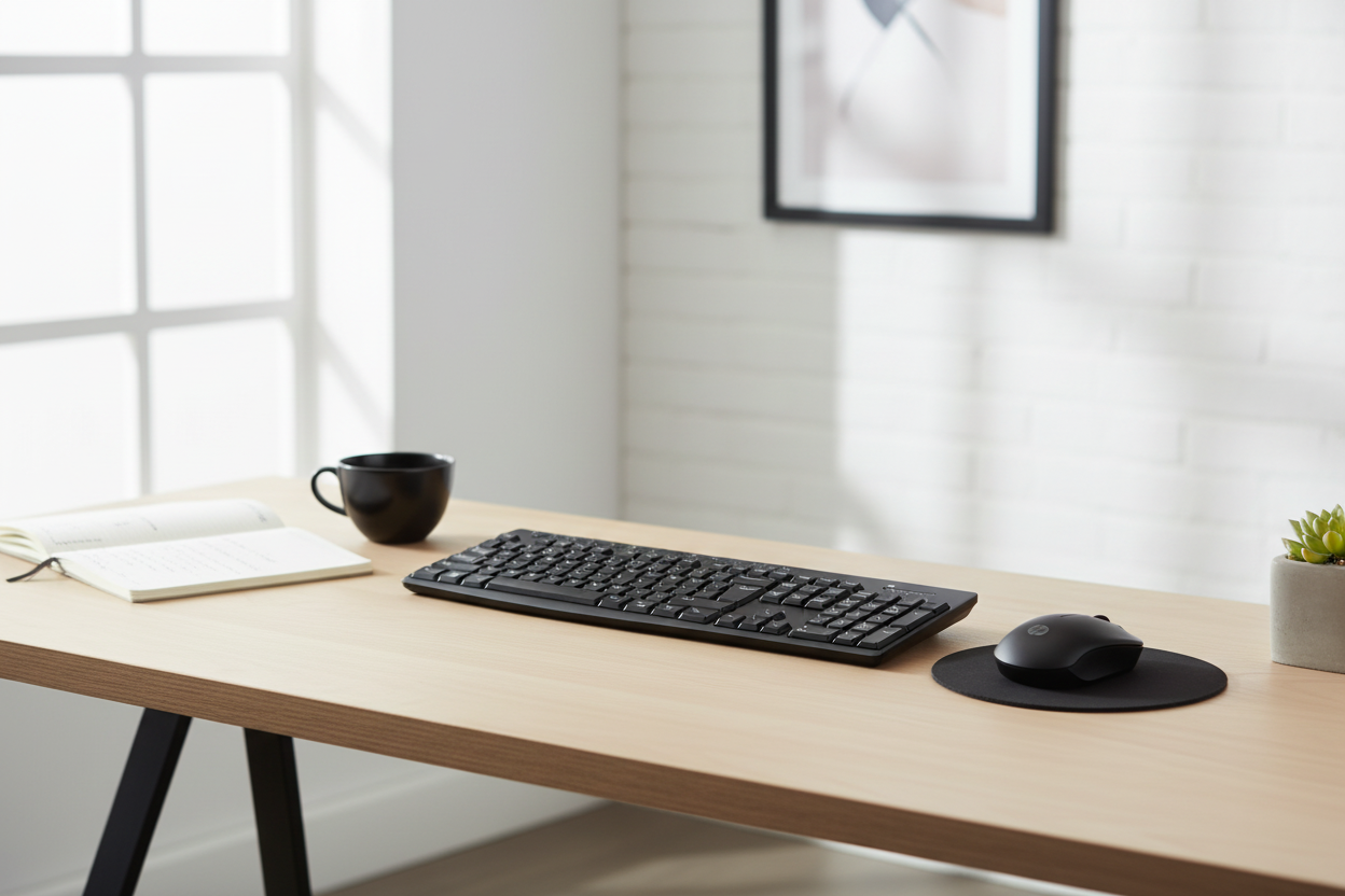 Clavier et Souris Sans Fil – Noir-1